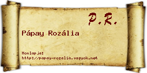 Pápay Rozália névjegykártya