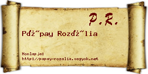 Pápay Rozália névjegykártya